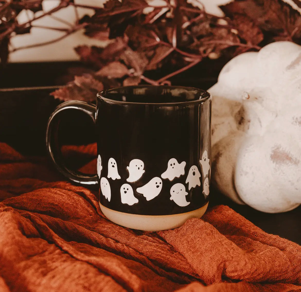 Ghost Pattern Stoneware Mug
