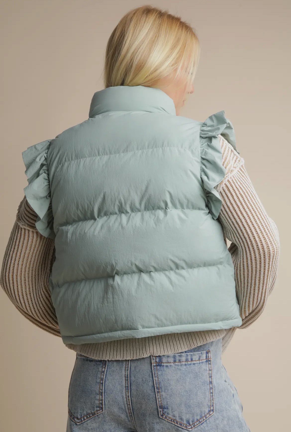Sage Ruffle Vest