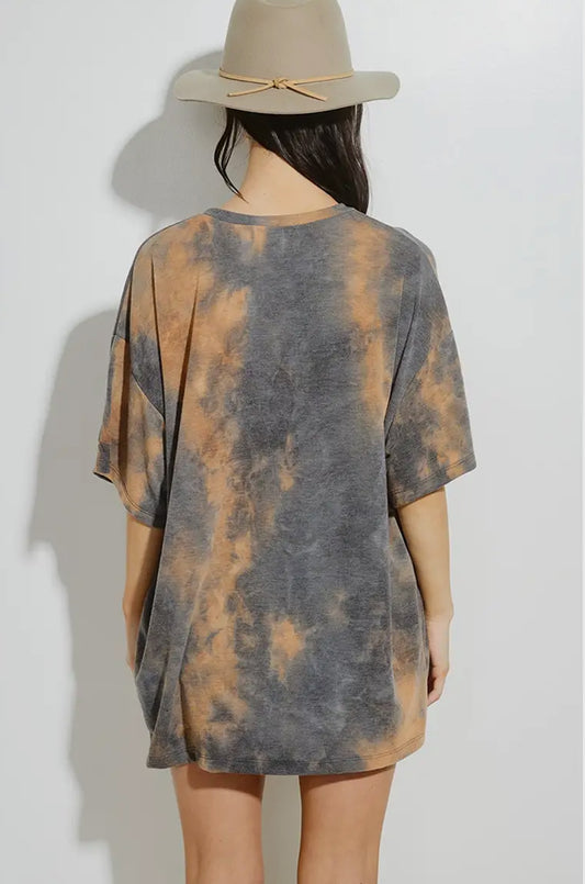Lightning Bolt Tie-dye Glitter Oversized Top