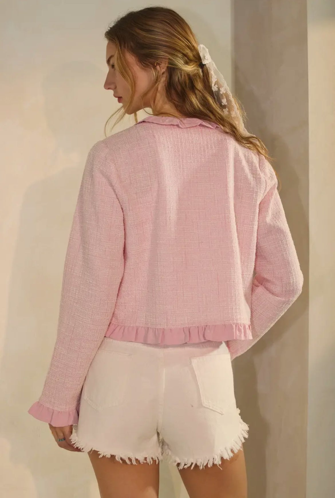 Bella Bow Cardigan: Pink