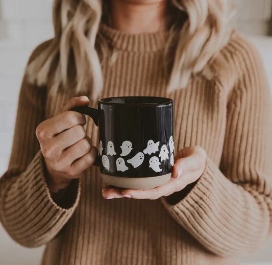 Ghost Pattern Stoneware Mug