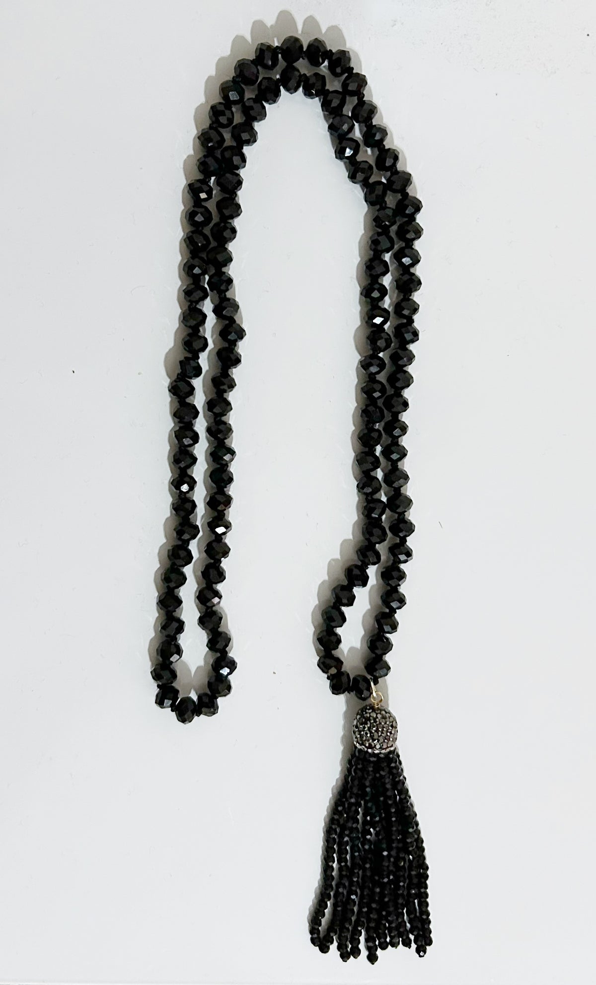 Classy Boho Tassel Necklace: Black