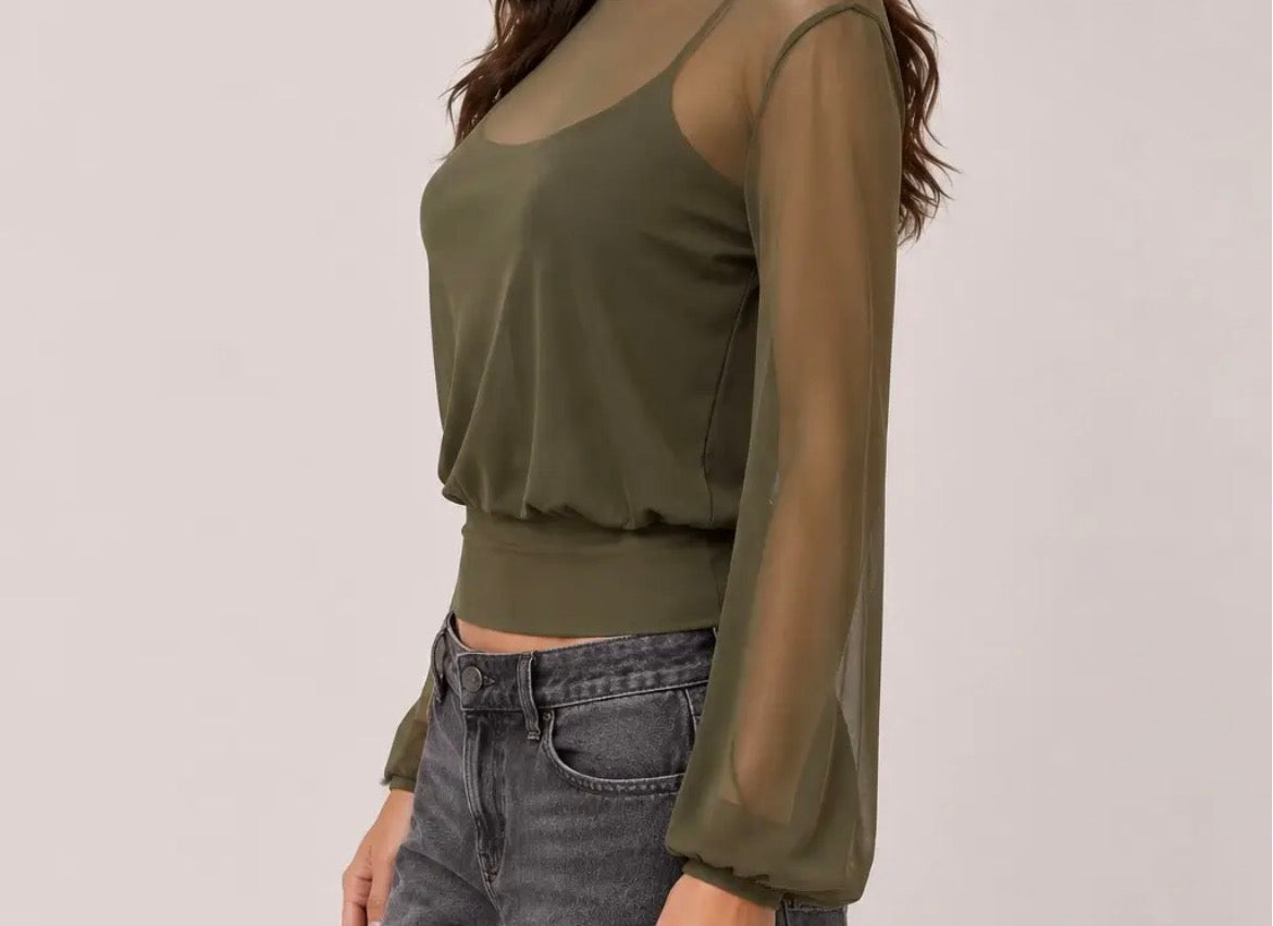Bell Sleeve Top Wiith Cami Tank Y2K Style