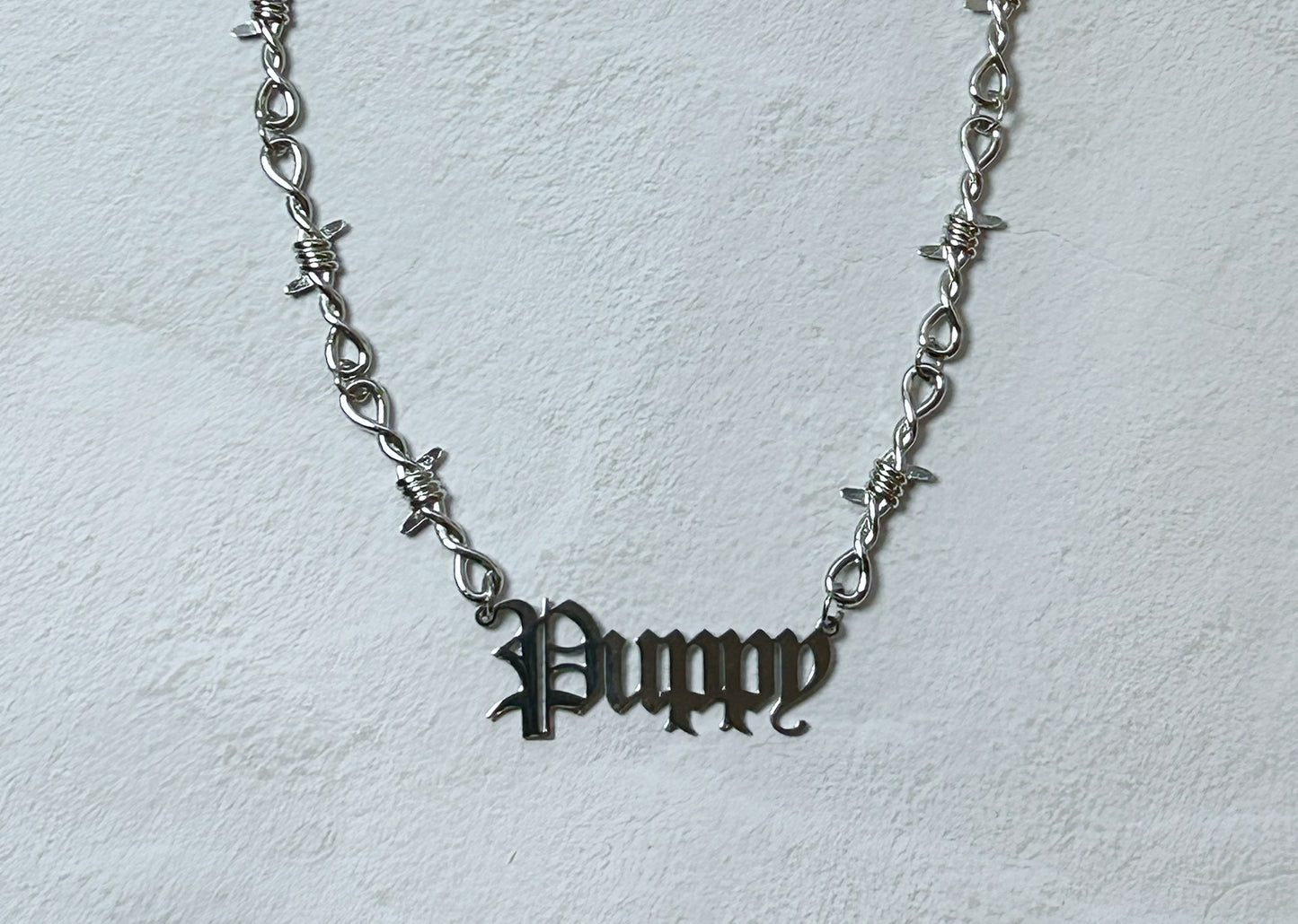 Puppy Barb Wire  Necklace