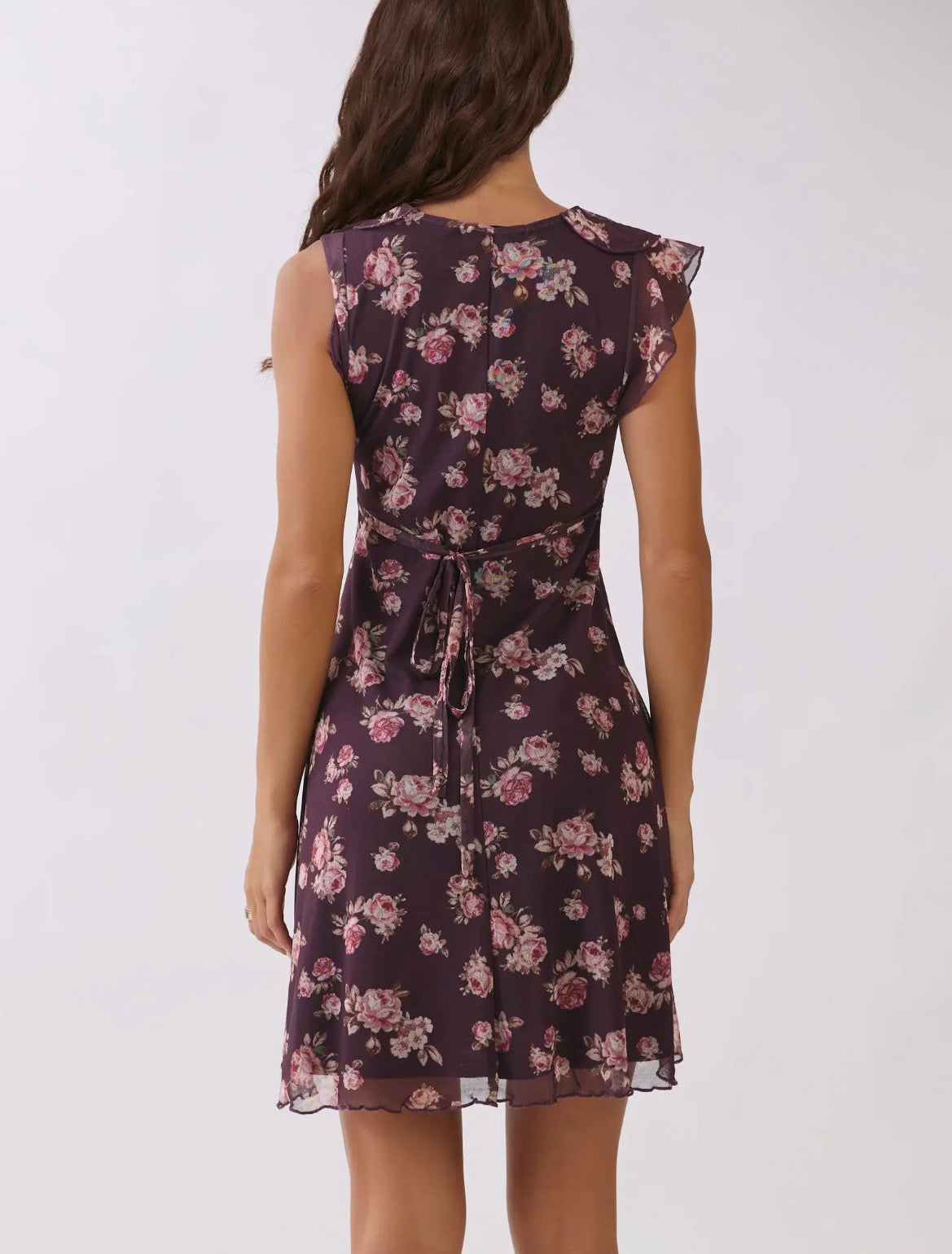 Floral ruffle mini dress