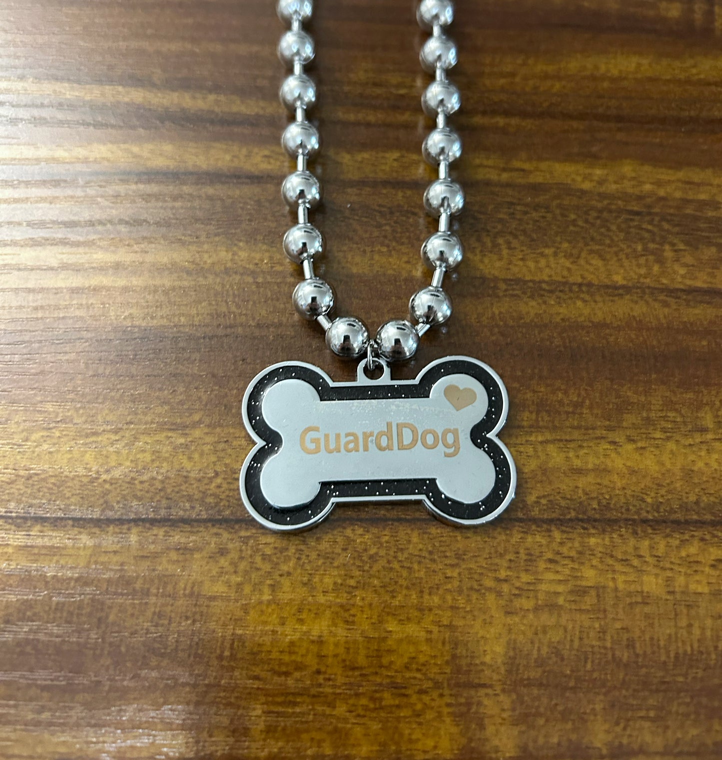 GuardDog Glitter Black Bone necklace