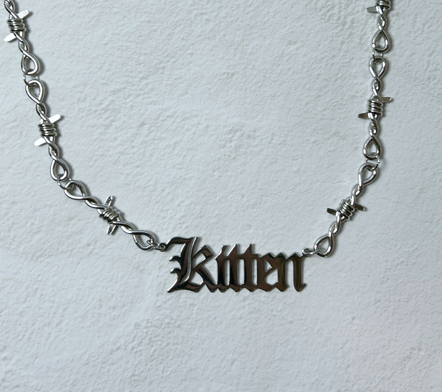 Kitten Barb Wire  Necklace