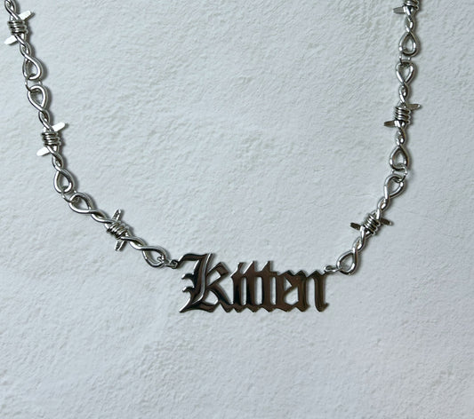 Kitten Barb Wire  Necklace