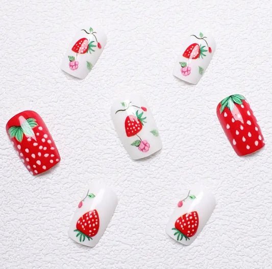 Berry Cute Strawberry Nails