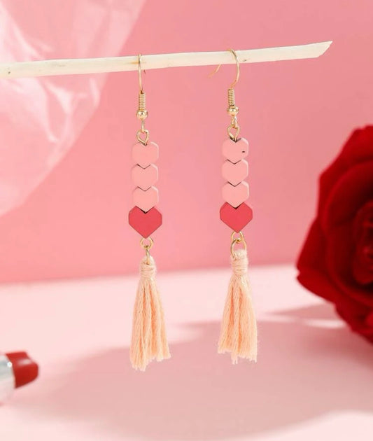 Heart Tassel earrings