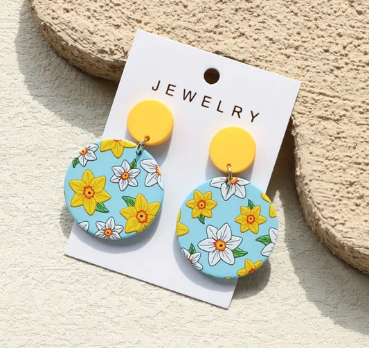 Yellow Flower Earrings