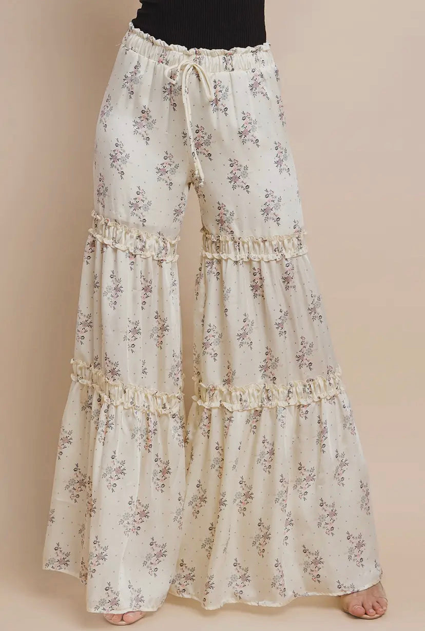 Floral Tiered Palazzo Pants