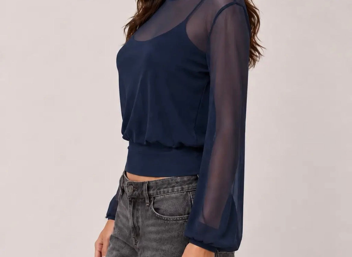 Bell Sleeve Top Wiith Cami Tank Y2K Style