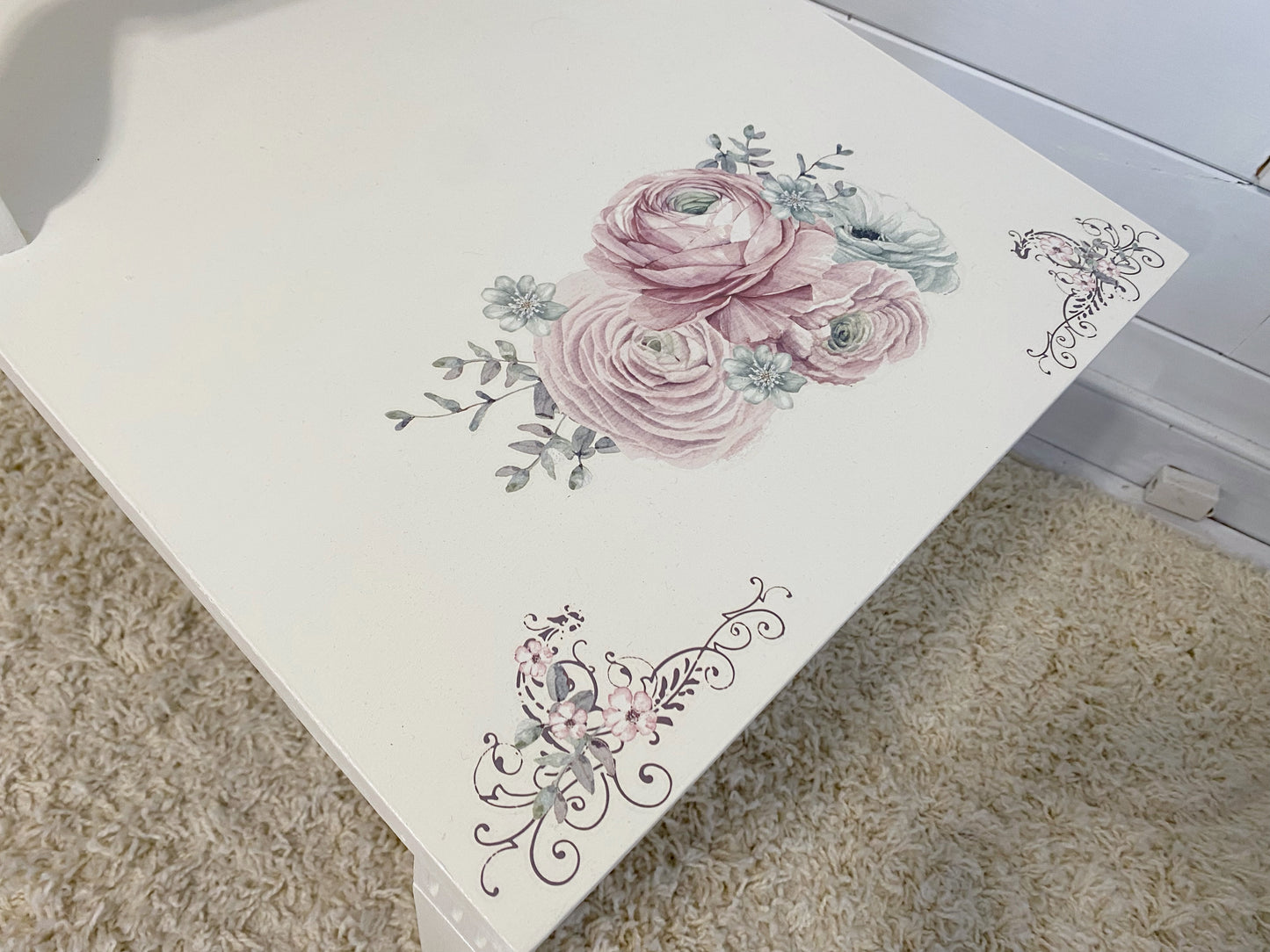 Butterflies and Roses accent table