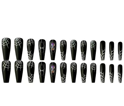 Rhinestone Spider Nails