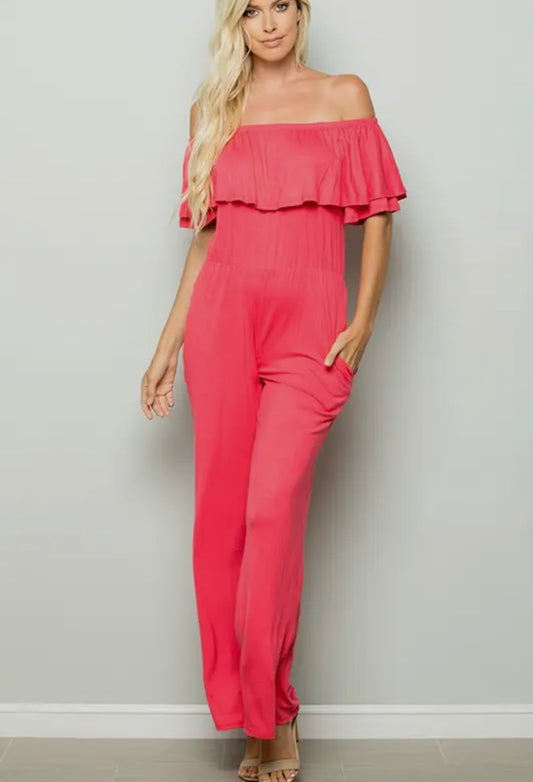 Eye Catching Coral Jumpsuit