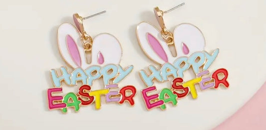Bunny Happy Easter Earrings