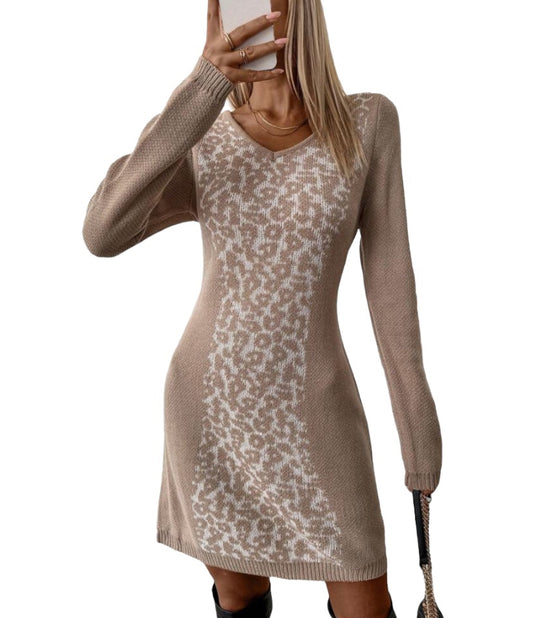 Fiona Leopard Sweater Dress