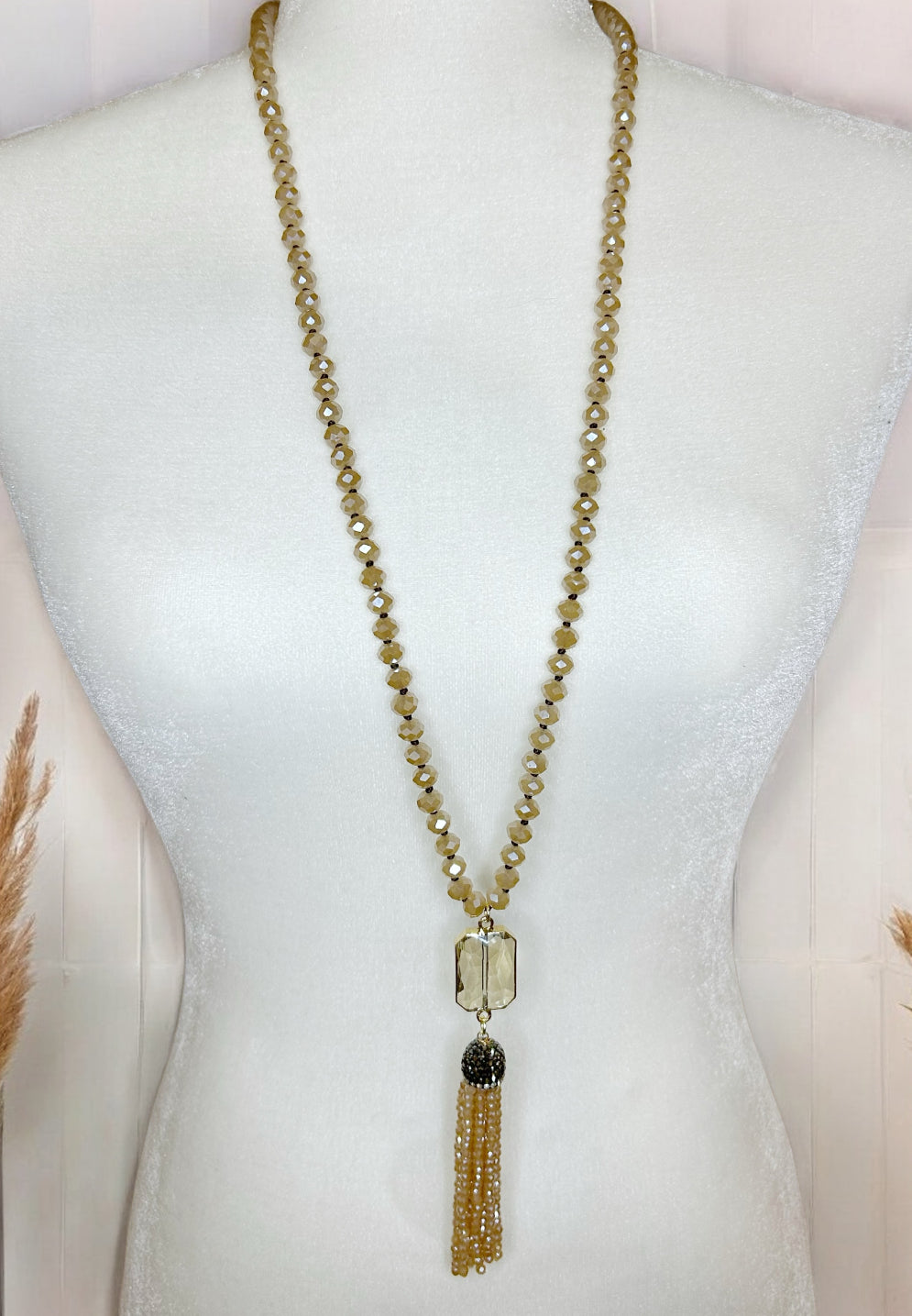 Boho Tassel Necklace: Gold