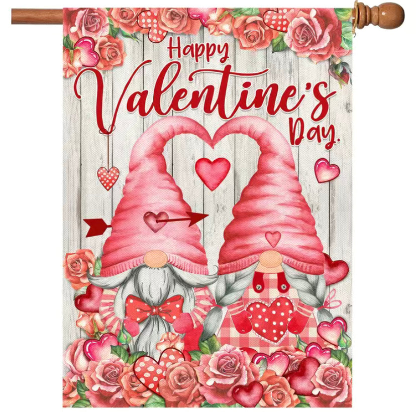 Gnome Valentine’s Garden Flag