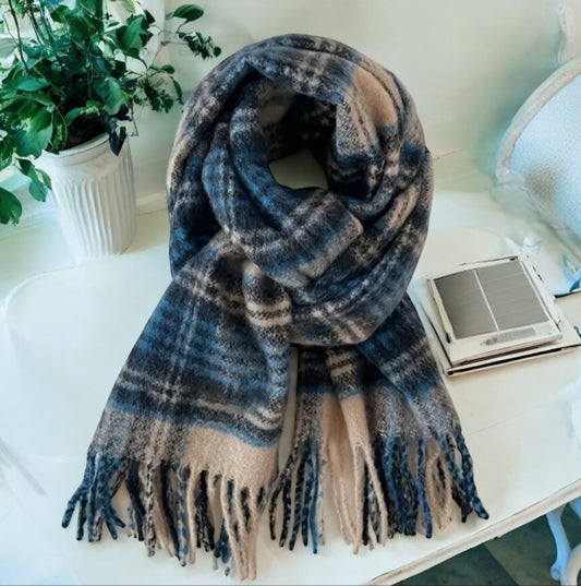 Blue Plaid Scarf