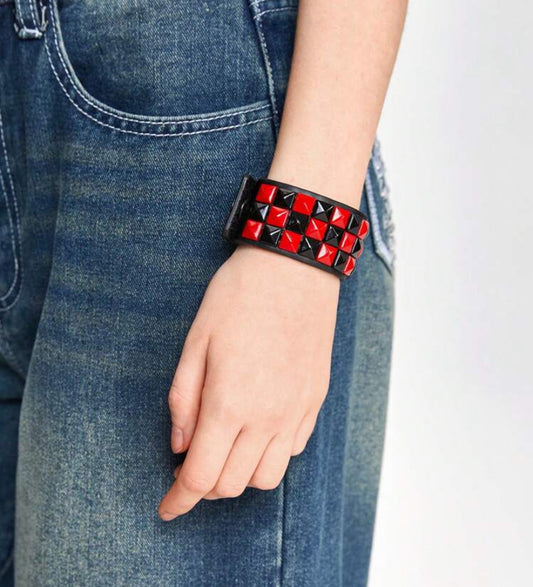 Punk Bracelet Black and Red