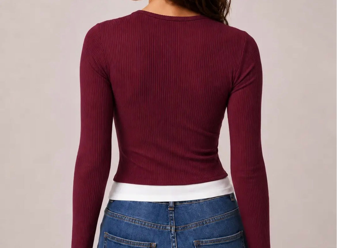 Bow detail Layered long sleeve