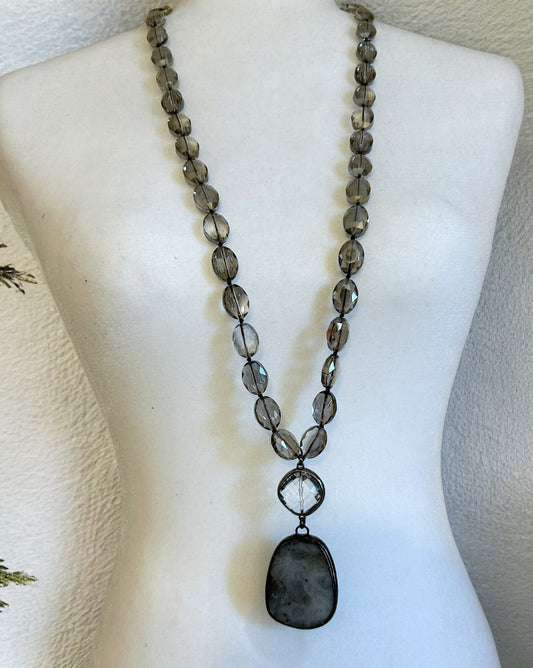 Boho Stone Pendant Necklace