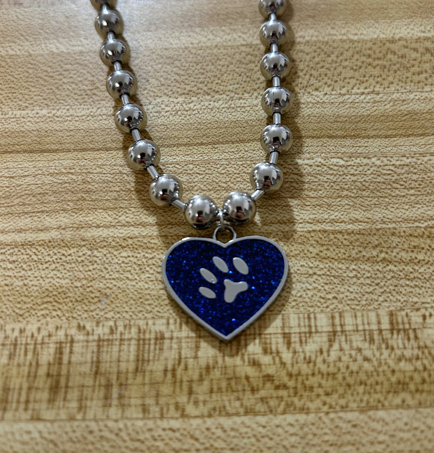 Paw Heart necklace: Blue