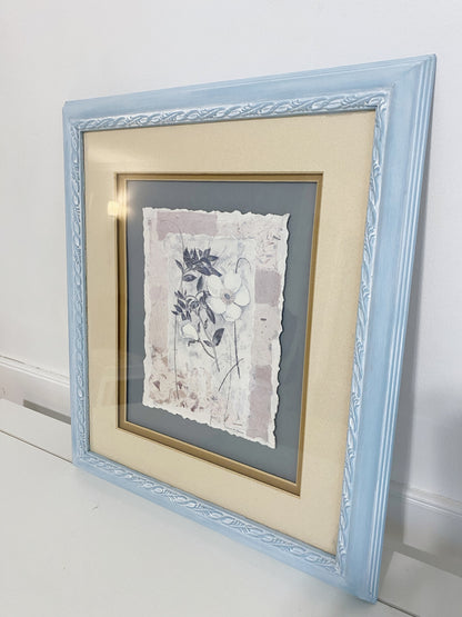 Hand painted flower picture w/ frame