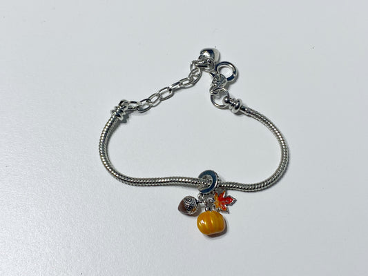 Pumpkin Fall Charm Bracelet