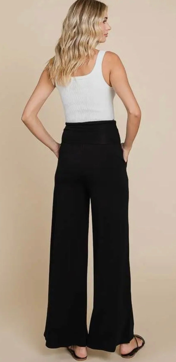 Paige Palazzo Pants: Black