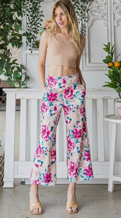Fabulous Floral Culottes Pants