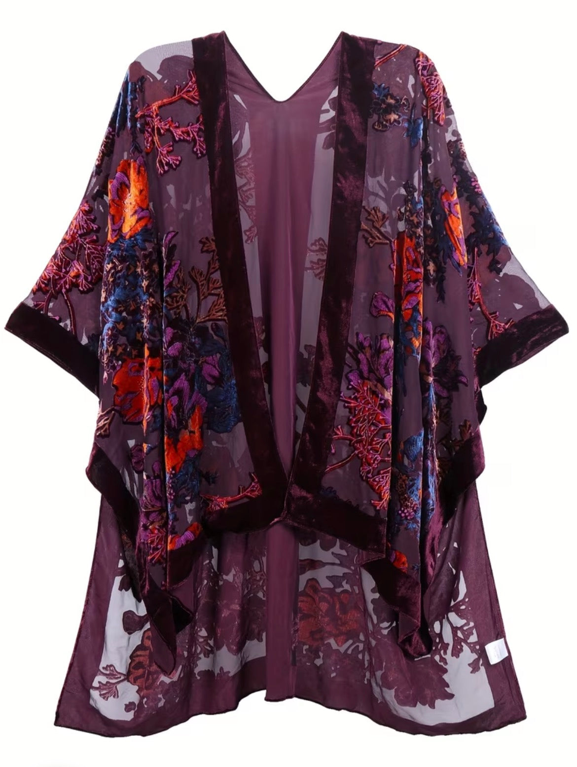 Burnout Velvet Kimono