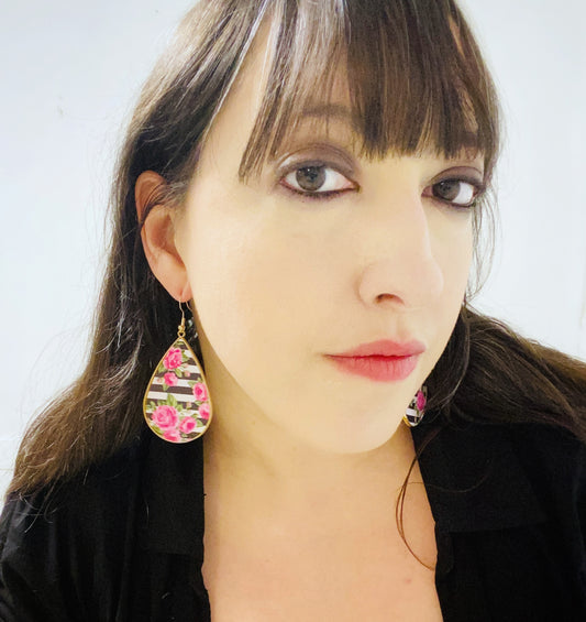 Roses and stripes Earrings