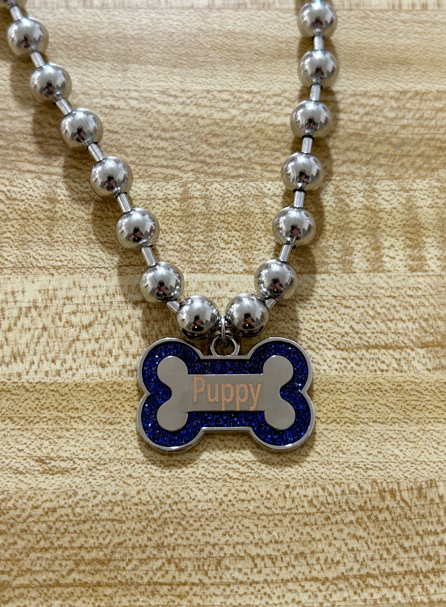 Blue Puppy Dog Bone necklace