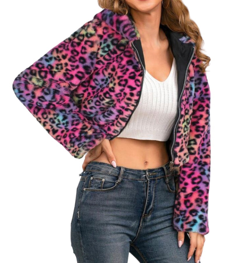 Sassy Leopard Cropped Jacket