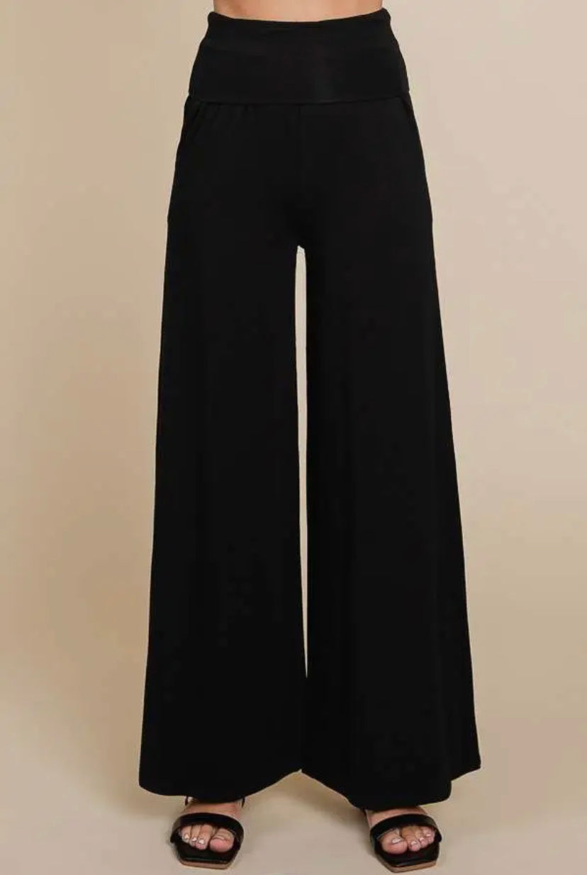 Paige Palazzo Pants: Black