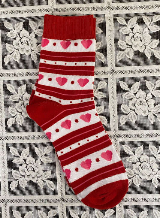 Hearts and stripes socks
