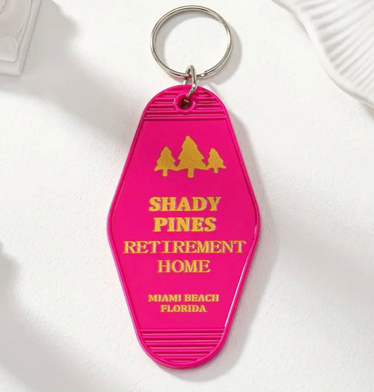 Shady Pines Keychain: Pink