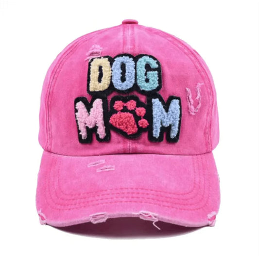 Dog Mom Patch Hat: Pink