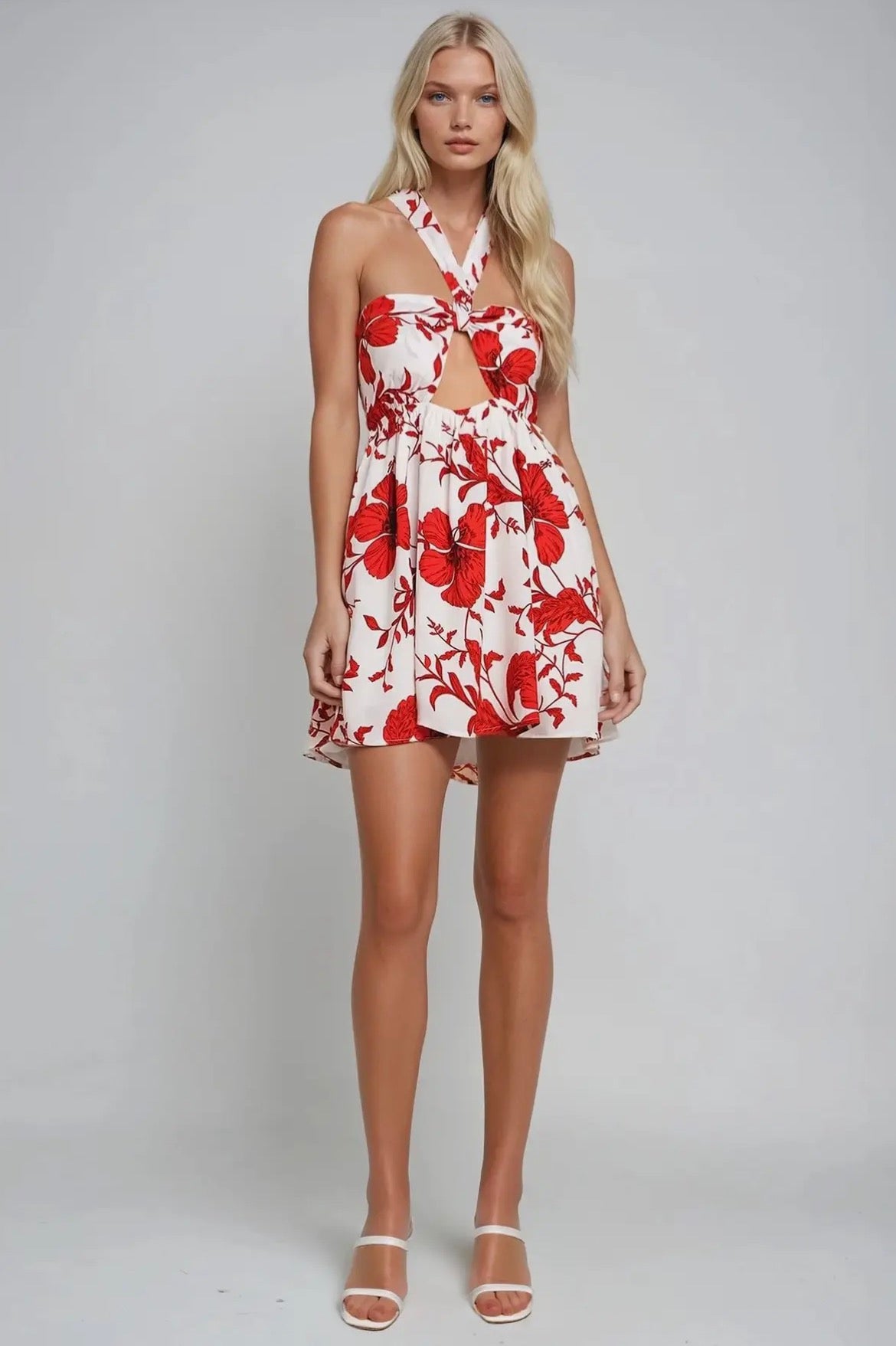 Floral Halter Mini Dress