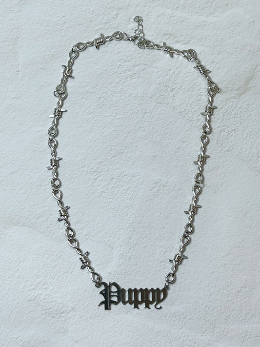 Puppy Barb Wire  Necklace