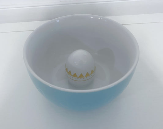 Threshold Blue & White Stoneware Bowl with Egg in the Middle