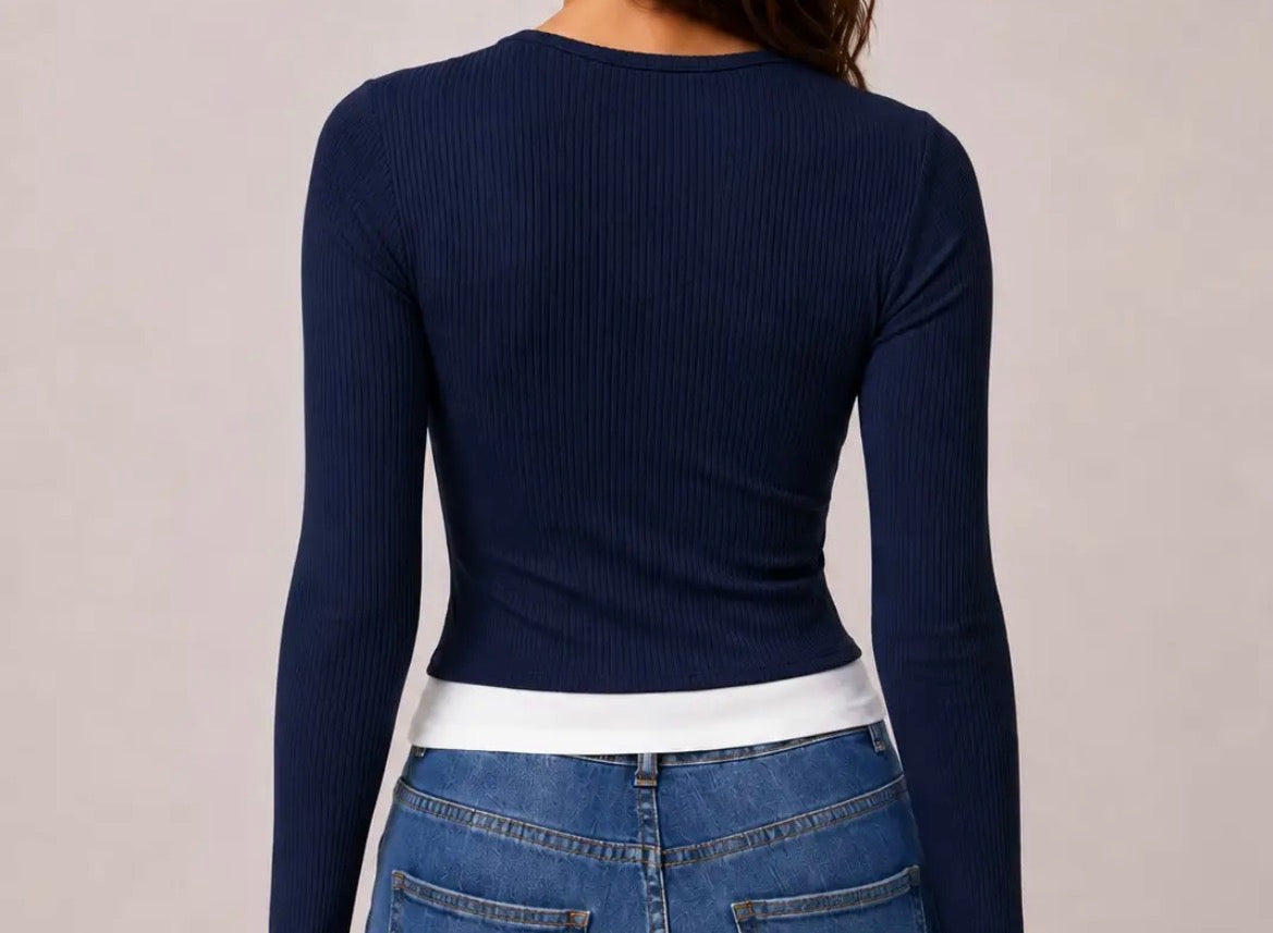 Bow detail Layered long sleeve