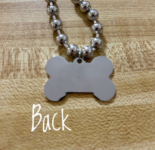 Red Glitter Dog Bone necklace