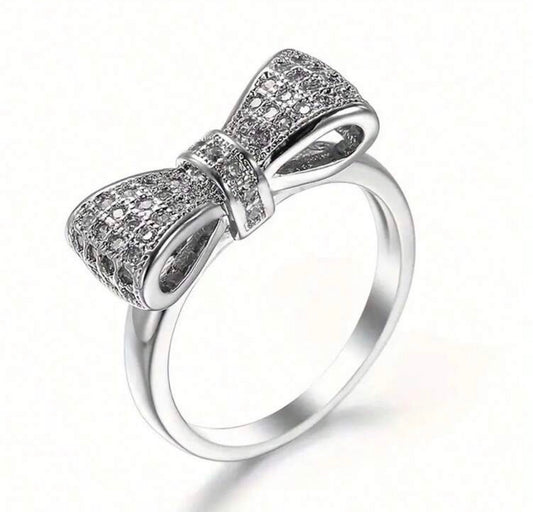Rhinestone Bow Ring