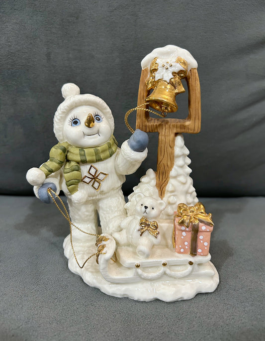 Porcelain Snowman w/bell