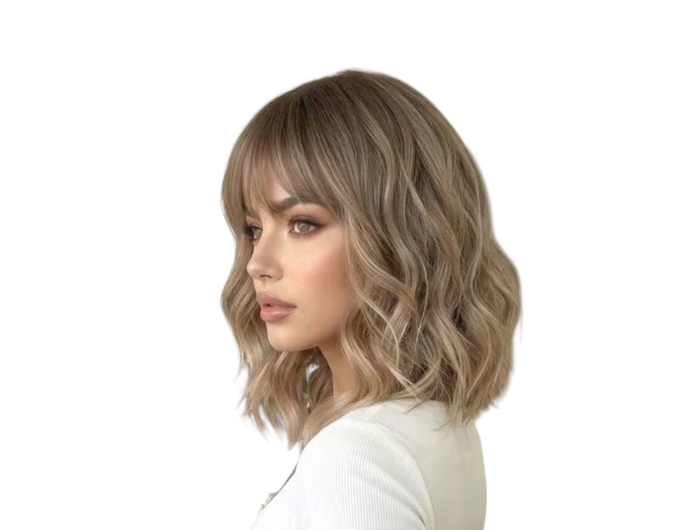 Light Golden Brown Wavy Wig