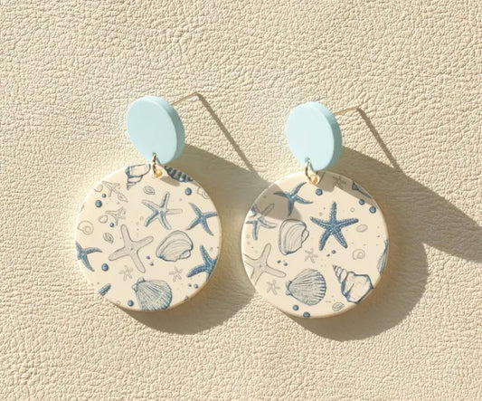 Round Sea Shell Earrings